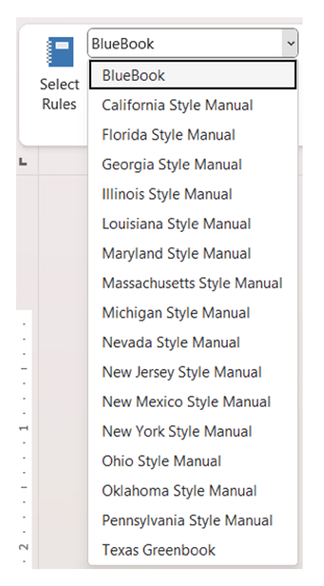 style manual selection in ezbriefs
